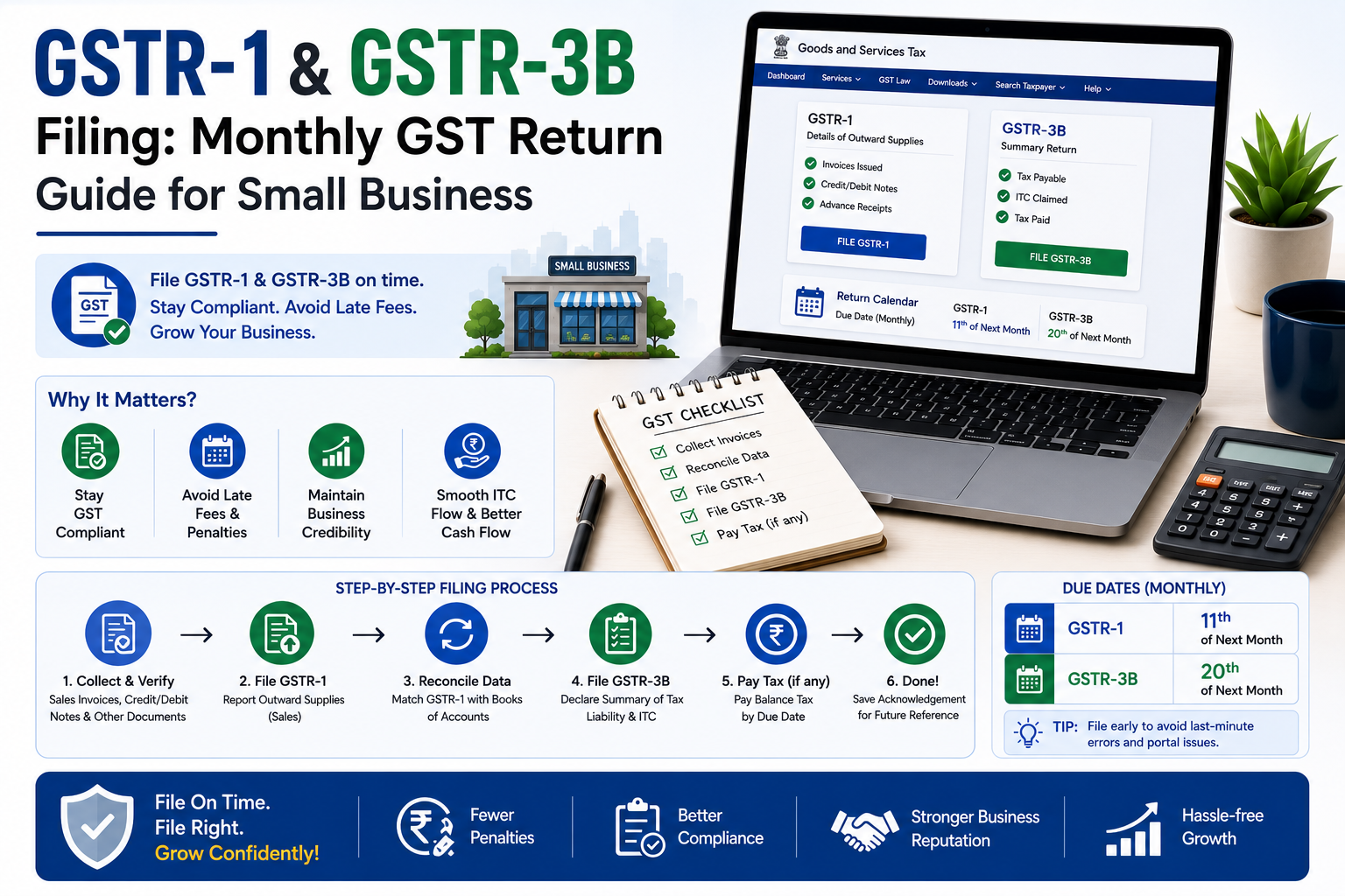 GSTR-1 & GSTR-3B Filing: Monthly GST Return Guide for Small Business