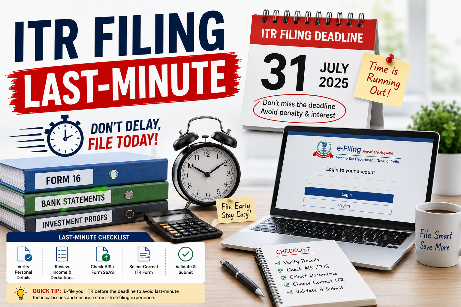 ITR Filing Last-Minute Guide: What to Do Before the Deadline